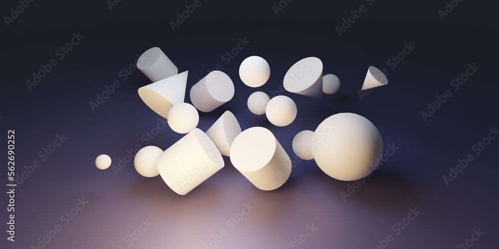 Poster abstract 3d render. modern background design with geometric shapes.