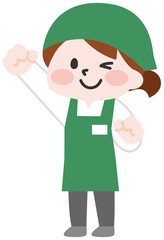 スーパーで働く女性店員