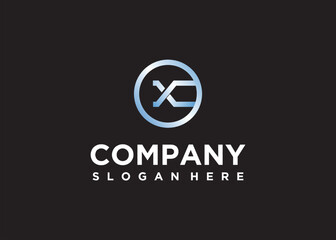 x c logo design initial business name