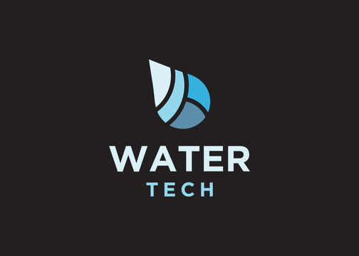 water pure oil drop logo design technology symbol