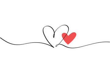 Vector lined heart shape on white background
