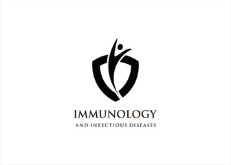 medical logo design immunology protection science healthy insurance concept