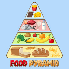Food nutrition groups pyramid