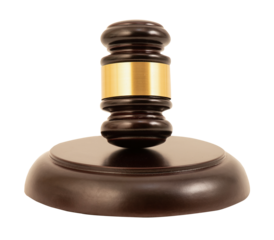 Judge gavel isolated on transparent background.