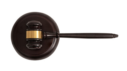 Judge gavel isolated on transparent background.