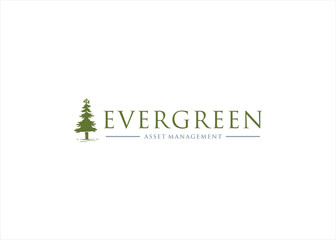 pine tree logo design vector evergreen