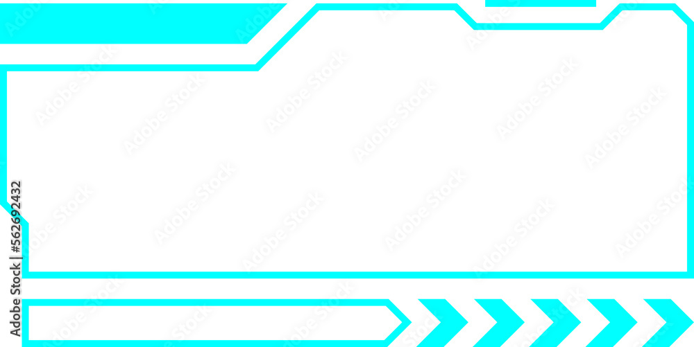 Poster blue abstract geometric frames technology futuristic interface hud vector design.