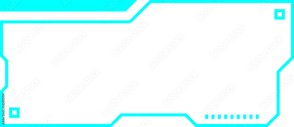 Poster blue abstract geometric frames technology futuristic interface hud vector design.