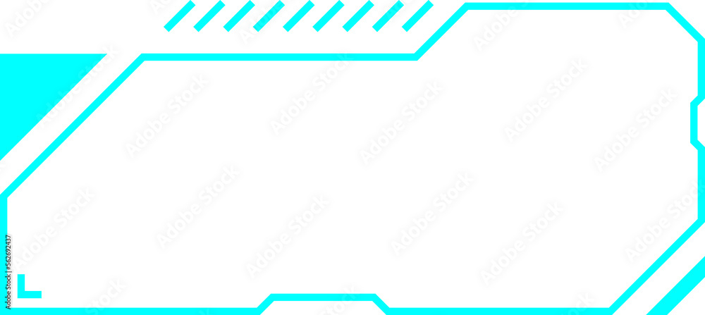 Poster blue abstract geometric frames technology futuristic interface hud vector design.