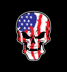 America Flag painted on a skull