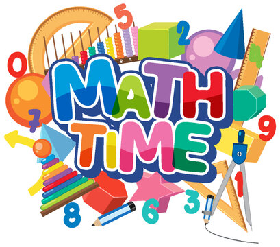 Math time text banner with math element