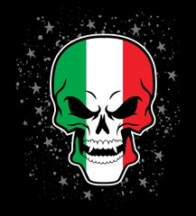 Italia Flag painted on a skull