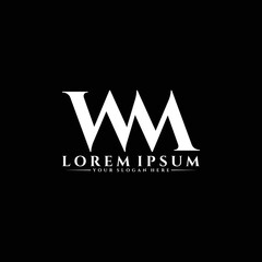 Letter WM luxury logo design vector