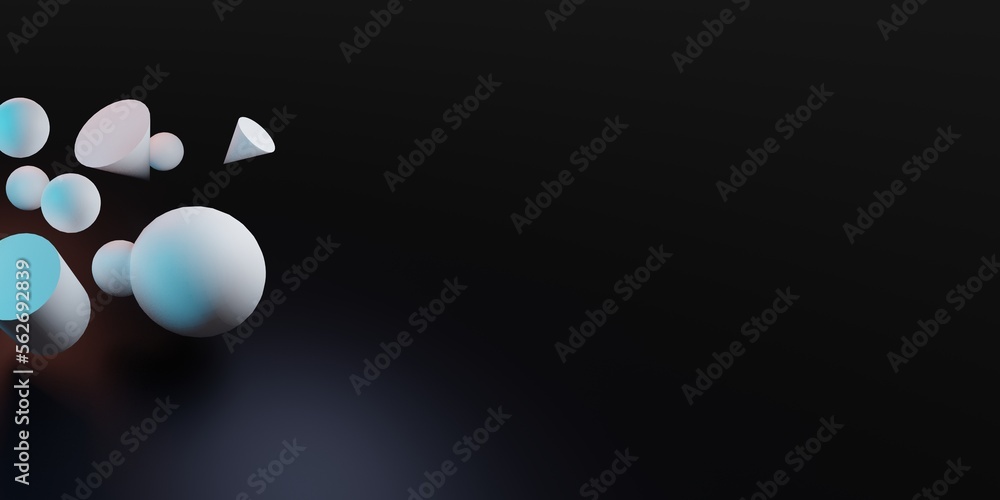 Poster abstract 3d render. modern background design with geometric shapes.