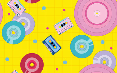Retro vibes background illustration