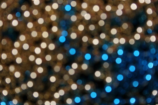 Abstract Blur Background Blue and Gold Bokeh