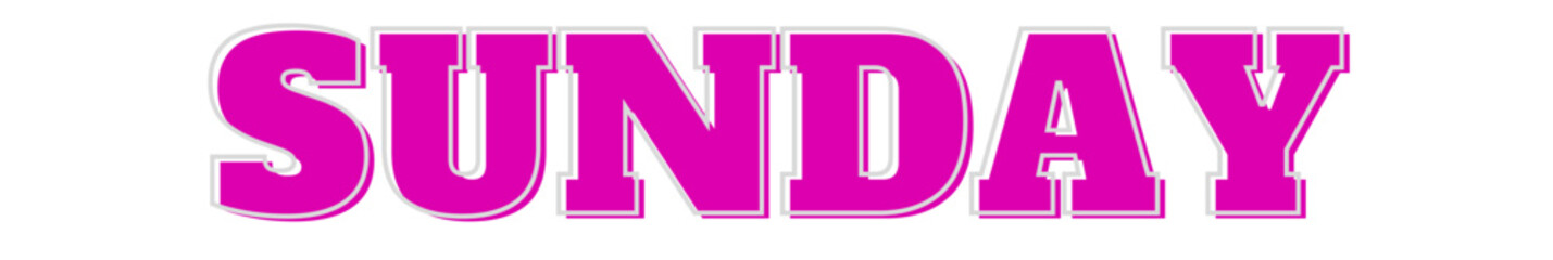 sunday typography banner on transparent background
