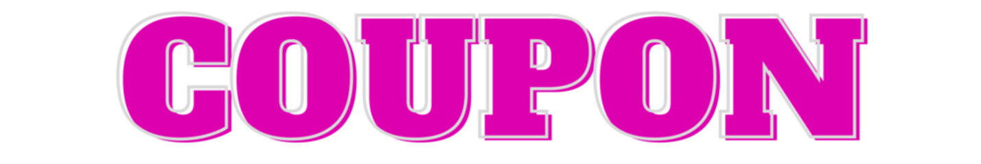 coupon typography banner on transparent background