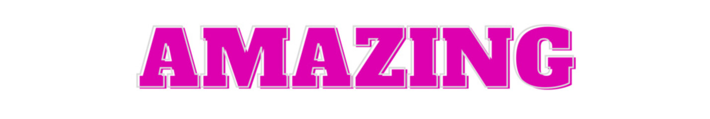 Amazing Pink typography banner on transparent background