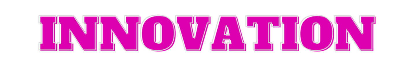 innovation Pink typography banner on transparent background