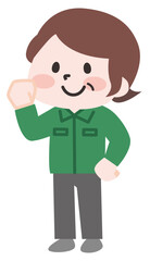 スーパーで働くシニア女性店員