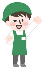 スーパーで働く男性店員