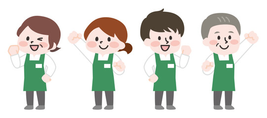 スーパーで働く店員たち