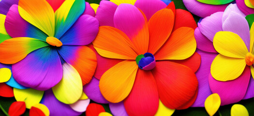 Fototapeta na wymiar LGBT Gay Pride Flower Petals generative AI