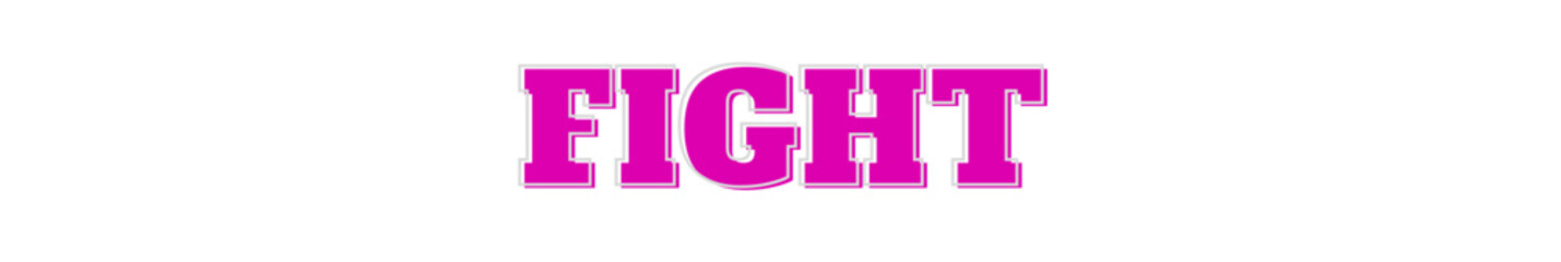 fight Pink typography banner on transparent background