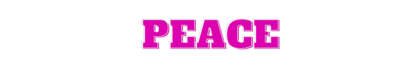 peace Pink typography banner on transparent background