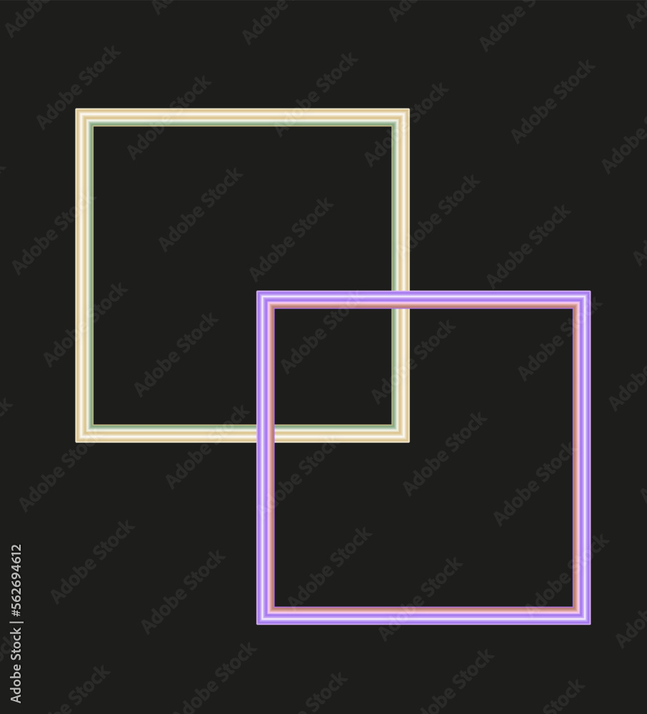 Poster an empty frame on the wall. template for text and image. vector drawing, 3d.