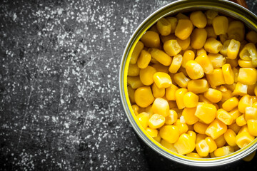 A tin can of corn.