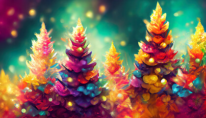 Obraz premium Abstract christmas wallpaper with magical fairy lights