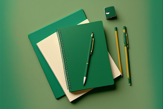 caderno com lap&iacute;s e caneta conceitual estudos projetos 