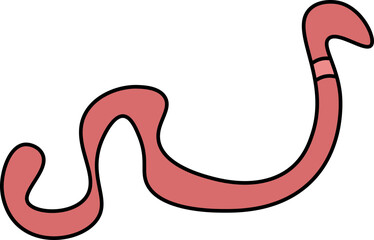 Obraz premium worm design illustration isolated on transparent background 