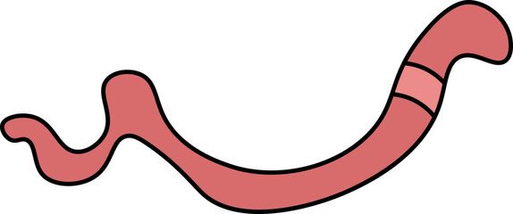 worm design illustration isolated on transparent background 