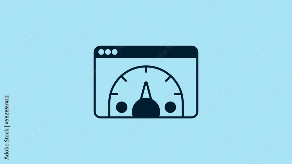 Poster blue web analytics information and development website statistic icon isolated on blue background. a