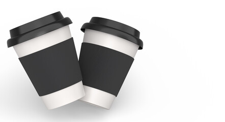 Set of paper coffee cups for cappuccino, americano, espresso, mocha, latte