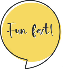 Fun fact comic speech bubble in pop art style. Comic speech. Dialog window. Yellow banner for sale.