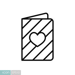 Greeting card with heart vector icon