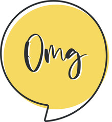 omg comic speech bubble in pop art style. Comic speech. Dialog window. Yellow banner for sale.