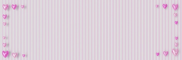Valentine's Day Background: Frame with cute little colorful hearts (3D Rendering)