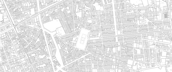 Urbanisme et territoire - plan cadastral avec limites de parcelles du centre ville d'une métropole