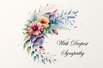 Funeral Flowers with Deepest Sympathy - Watercolour (Generative AI Art)
