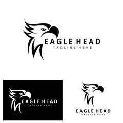 Eagle Head Logo Design, Flying Feather Animal Wings Vector, Product Brand Icon Illustration