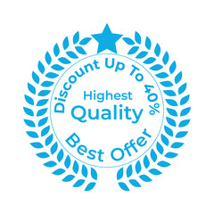 Creative Vector Discount Badge Design.