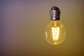 Illustration of illuminated light bulb, idea concept, generative ai
