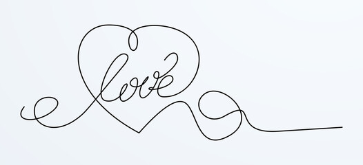 Love lettering. Calligraphic flourish love word.