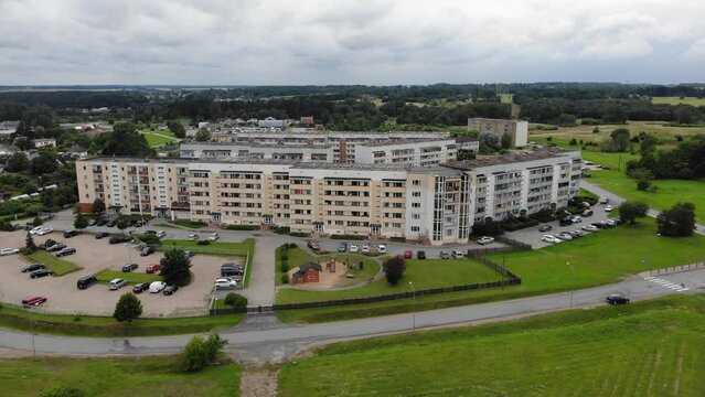 High rise building drone shot