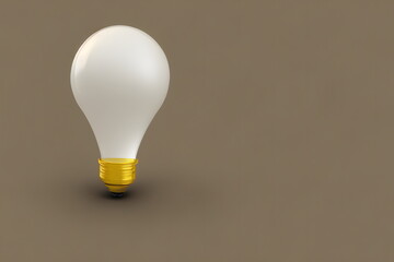 3d rendering illustration of illuminated light bulb, generative ai